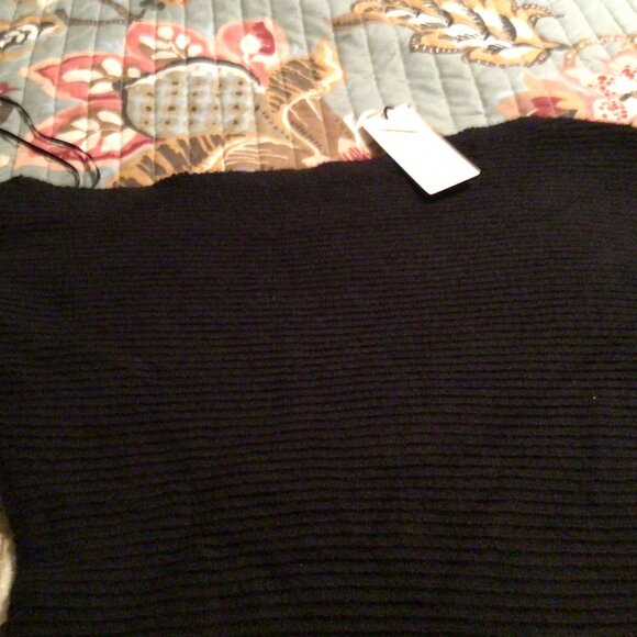 Treasure & Bond One-Shoulder Rib Sweater in black S / BP Long Cardigan Size S - Picture 4 of 10